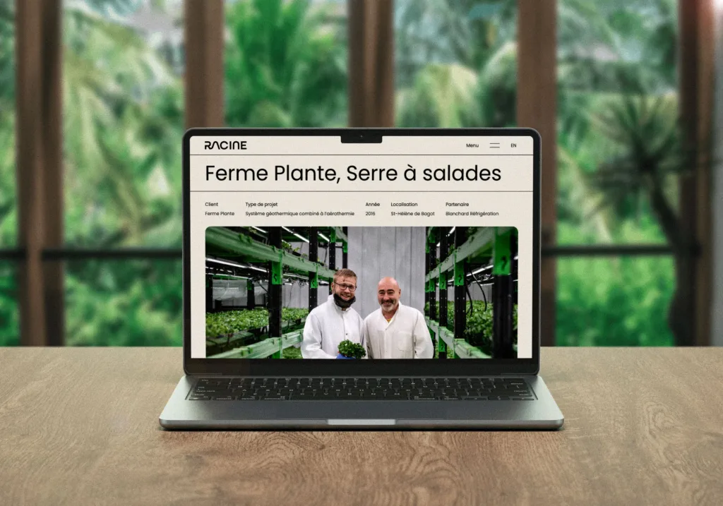 Site web de Chauffage Racine réalisé par Gymnase